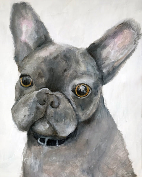 Dog Portrait original custom painting by Vancouver artist Liz Clay